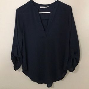 Size medium navy blue lush blouse